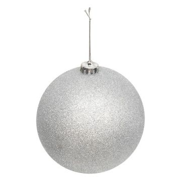 SFERA IN PLASTICA D 15CM COLORE ARGENTO GLITTERATO