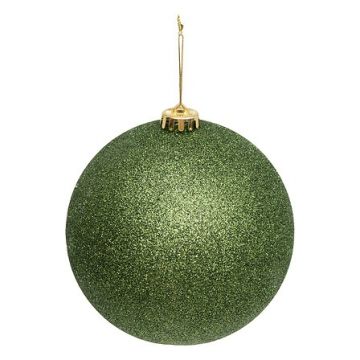 SFERA IN PLASTICA D 15CM COLORE VERDE GLITTERATO