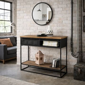 CONSOLLE CIERNA 110X40 NERO E NATURALE