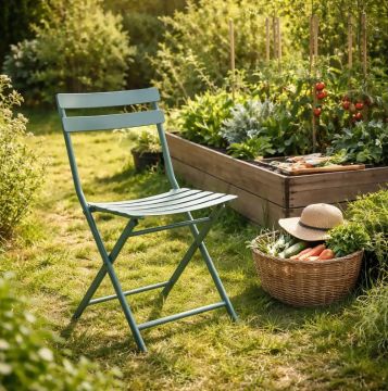 SEDIA DA ESTERNO MOD. GREENSBORO IN ACCIAIO VERDE GIADA