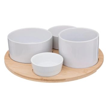 SET 4 CIOTOLE DA APERITIVO IN CERAMICA E BAMBOO