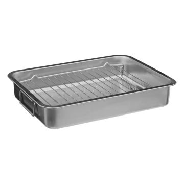 TEGLIA RETTANGOLARE IN ACCIAIO INOX 39.6X29.5 H 7CM