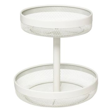 CESTO PER FRUTTA A 2 LIVELLI MAYAJ IN METALLO BEIGE
