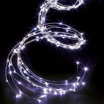 FILO DI LUCI 1000 LED BIANCO FREDDO A CASCATA CON GIOCHI LUCE 5MT