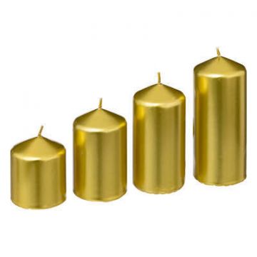 SET 4 PZ CANDELE AVVENTO ORO