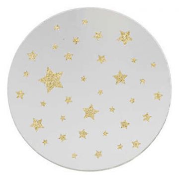 PORTACANDELE CON DECORO STELLE DIAM. 10CM ORO