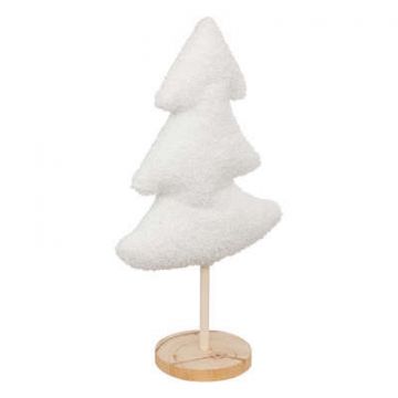 ALBERO IN LEGNO E IN TESSUTTO ECRU H 35CM