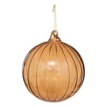 PALLINA IN VETRO MARRONE STRIATO D 14CM