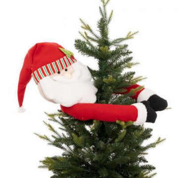 DECORAZIONE PER ALBERO CON BABBO NATALE H. 38CM