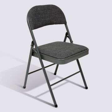 SEDIA PIEGHEVOLE FLEXY IN METALLO E TESSUTO GRIGIO