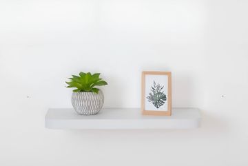 MENSOLA A MURO ARROTONDATA FIXY IN MDF CM 60X23.5 BIANCO