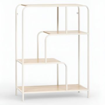SCAFFALE MOD.CURVY 76X27CM H 101CM IN METALLO BEIGE SCAFFALE MOD.CURVY 76X27CM H 101CM IN METALLO BEIGE