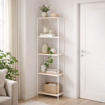 SCAFFALE MOD. CURVY CM 45X30CM H 169.5CM IN METALLO BEIGE