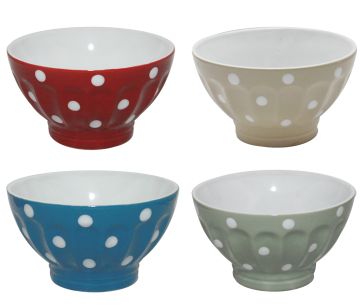 SCODELLA A POIS IN CERAMICA 13X7.5CM 500ML ASSORTITO