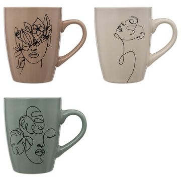 TAZZA VISO CON MANICO IN GRES 35CL ASSORTITO