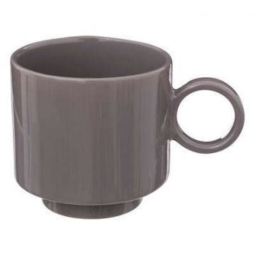 TAZZA CON MANICO IN GRES LINEA RETRO 38CL GRIGIA