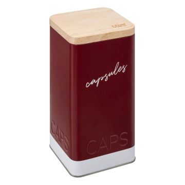 CONTENITORE PORTACAPSULE COLOR EDITION 9X9 H.18 H.9 IN METALLO BORDEAUX