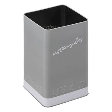 CONTENITORE PER UTENSILI COLOR EDITION 10.5X10.5 H.19.5CM METALLO GRIGIO CHIARO