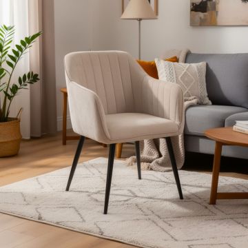 POLTRONA MOD. VISOCA IN TESSUTO CM 61.5X57 H. 83 BEIGE