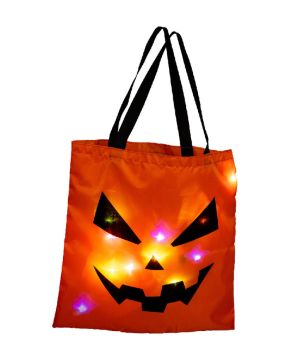 BORSINA ZUCCA H 50X32CM CON LUCI IN TESSUTO PLASTIFICATO