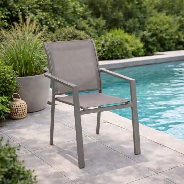 SEDIA DA ESTERNO MOD. ESSENTIA CAFFE' E TEXTILENE CAFFE'