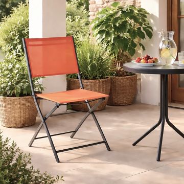 SEDIA PIEGHEVOLE DA ESTERNO MODULA ANTRACITE E TEXTILENE AMBRA