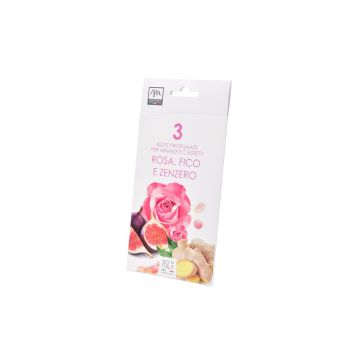 SET 3 BUSTE PROFUMATE FICO ROSA E ZENZERO 10X19.5CM