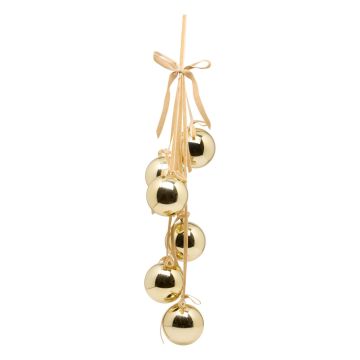 FUORIPORTA CON 6 SFERE DI PLASTICA ORO LUCIDE 70CM