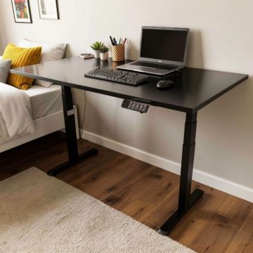 SCRIVANIA ELETTRICA REGOLABILE IN ALTEZZA CM 150X75 H 62 NERO OPACO