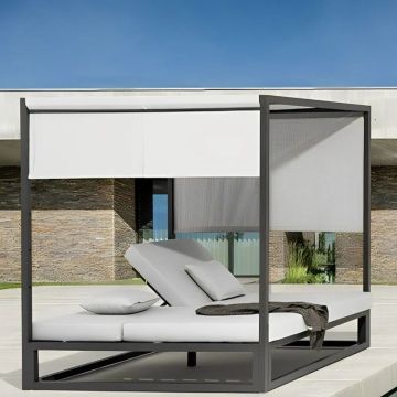 LETTINO GAZEBO DA ESTERNO CM 195X195 IN METALLO E POLIESTERE 