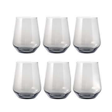 SET 6 BICCHIERI DA ACQUA LINEA ALLEGRA IN VETRO GRIGIO 42CL