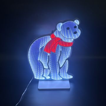 ORSO POLARE EFFETTO 3D LED A TUNNEL 31.5X42CM 