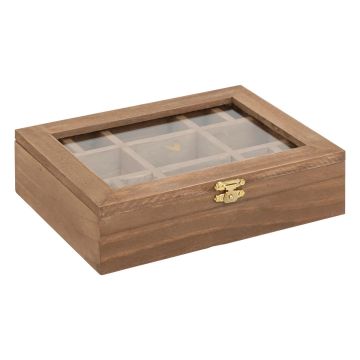 PORTAGIOIE THE FLORAL IN MDF/LEGNO/VETRO 20.5X5.3 H 15CM NATURALE