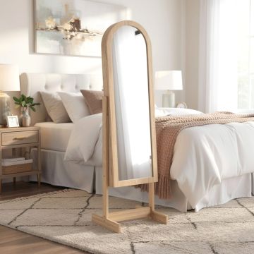 SPECCHIO PORTAGIOIE SOLEYA CM 42X37.5 H.145 IN MDF NATURALE 