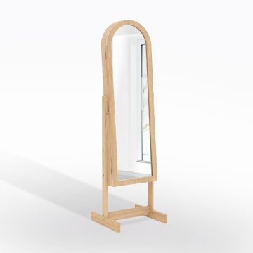 SPECCHIO PORTAGIOIE SOLEYA CM 42X37.5 H.145 IN MDF NATURALE 