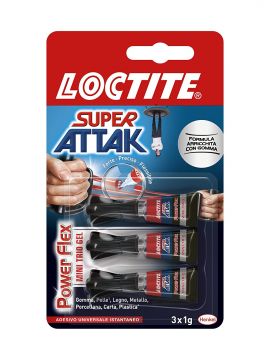 LOCTITE SUPER ATTAK POWER GEL MINI DOSI 3 TUBETTI DA 1gr