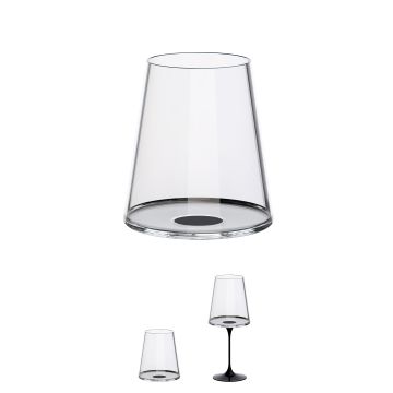 LINEA SPITGLASS - SET 2 BICCHIERI PER VINO ROSSO 45CL CON INSERTO NERO 