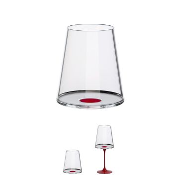 LINEA SPLITGLASS - SET 2 BICCHIERI PER VINO ROSSO 45CL CON INSERTO ROSSO