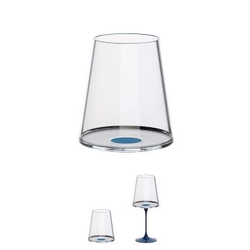 LINEA SPLITGLASS - SET 2 BICCHIERI DA VINO ROSSO 45CL CON INSERTO BLU