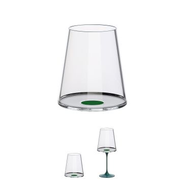 LINEA SPLITGLASS - SET 2 BICCHIERI PER VINO ROSSO 45CL CON INSERTO VERDE