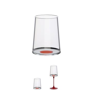 LINEA SPLITGLASS - SET 2 BICCHIERI PER VINO BIANCO 28CL CON INSERTO ROSSO