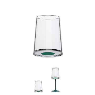 LINEA SPLITGLASS - SET 2 BICCHIERI PER VINO BIANCO 28CL CON INSERTO VERDE