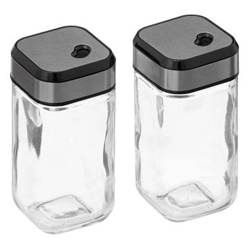 SET 2 CONTENITORI PEPE E SALE IN VETRO 100ML