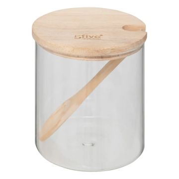 BARATTOLO PER ZUCCHERO IN VETRO LINEA HERMET CON TAPPO IN LEGNO 0.4LT