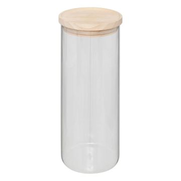 BARATTOLO MOD HERMET 1,6LT VETRO BOROSILICATO E BAMBOO DIAM. 10 H 27CM