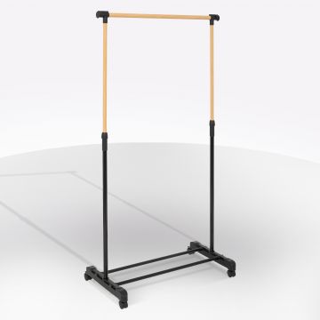 ASTA APPENDIABITI ESTENSIBILE  CM 84X42 H. 95.5 NERO E NATURALE 