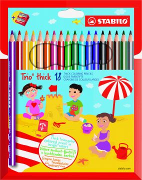 STABILO TRIO THICK 18 MATITE COLORATE CON TEMPERINO IN SCATOLA DI CARTONE