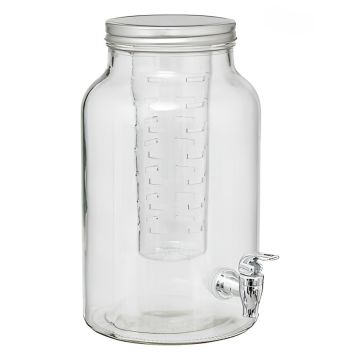 DISTRIBUTORE BEVANDE FUZY 6LT CM DIAM. 17.5 H.31 IN VETRO TRASPARENTE