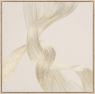 TELA GOLDEN SWIRL IN ACRILICO SX CORNICE IN LEGNO 60X60CM 