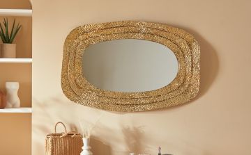 SPECCHIO BRENDA CM 89X58 IN METALLO DORATO 